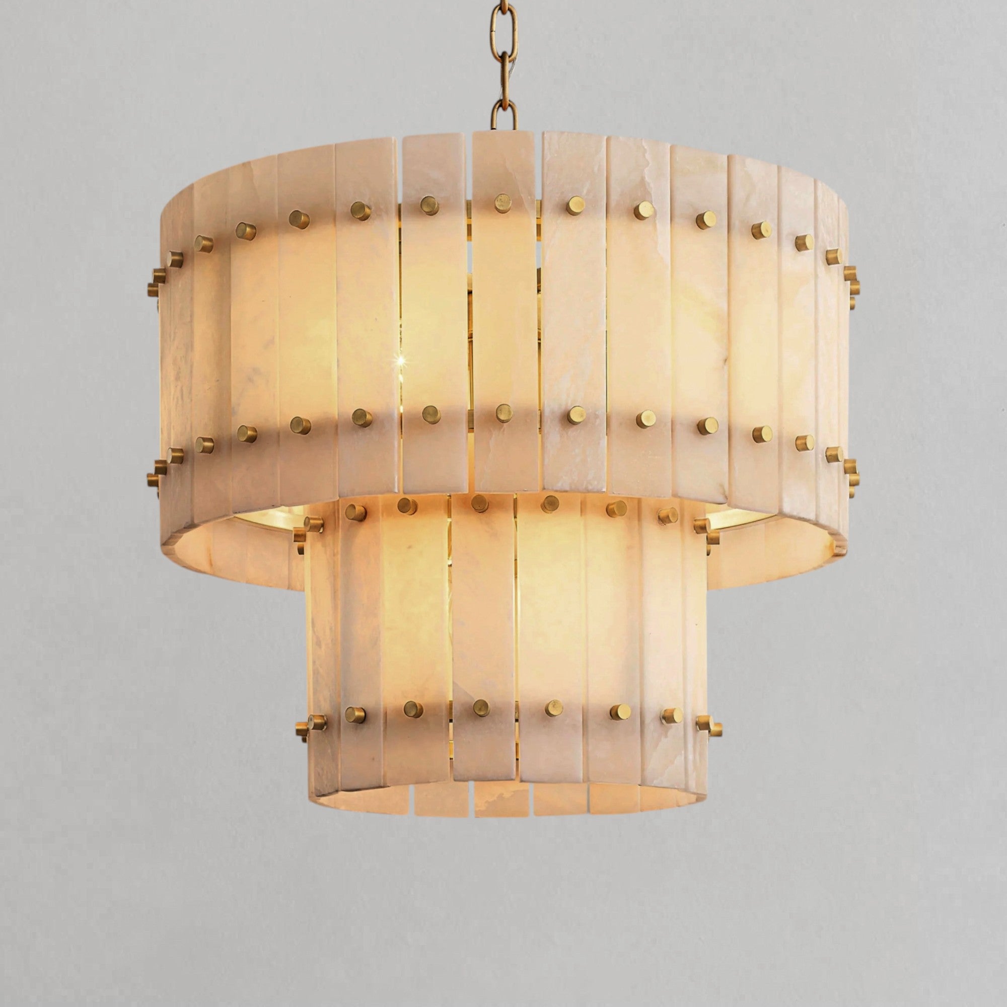 San Marcon Alabaster Round Tiered Chandelier