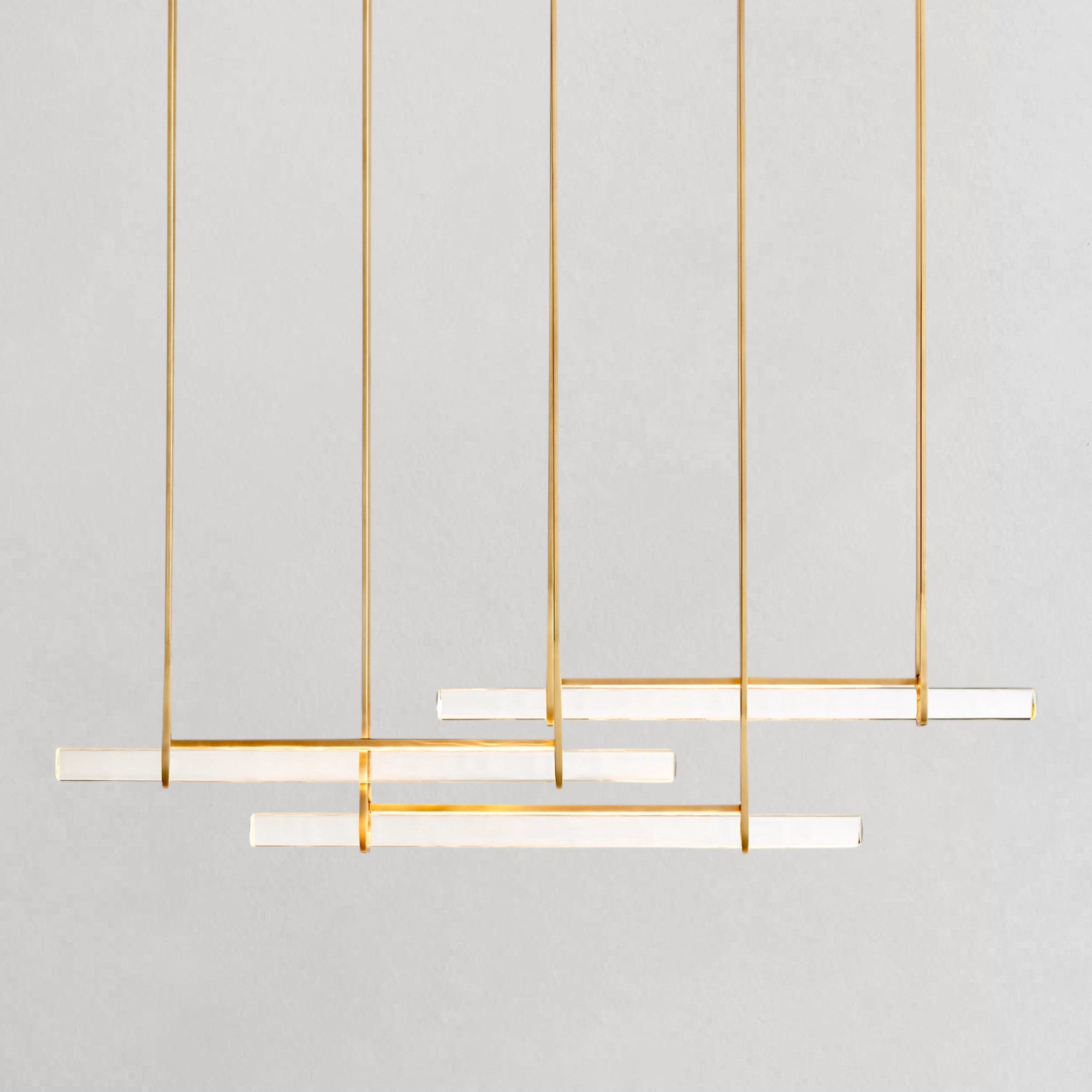 Auduben Crystal Triple Bar Linear Chandelier