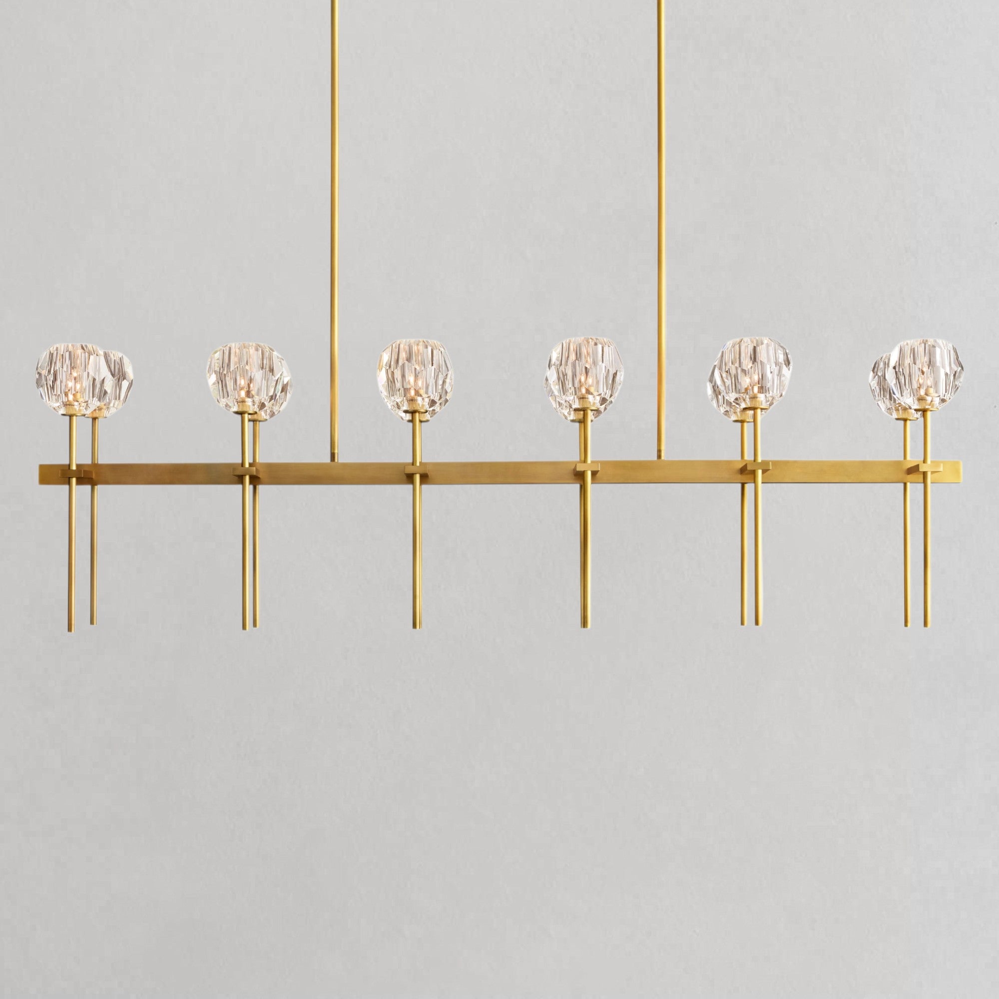 Boula Da Cristal Glass Double Linear Chandelier