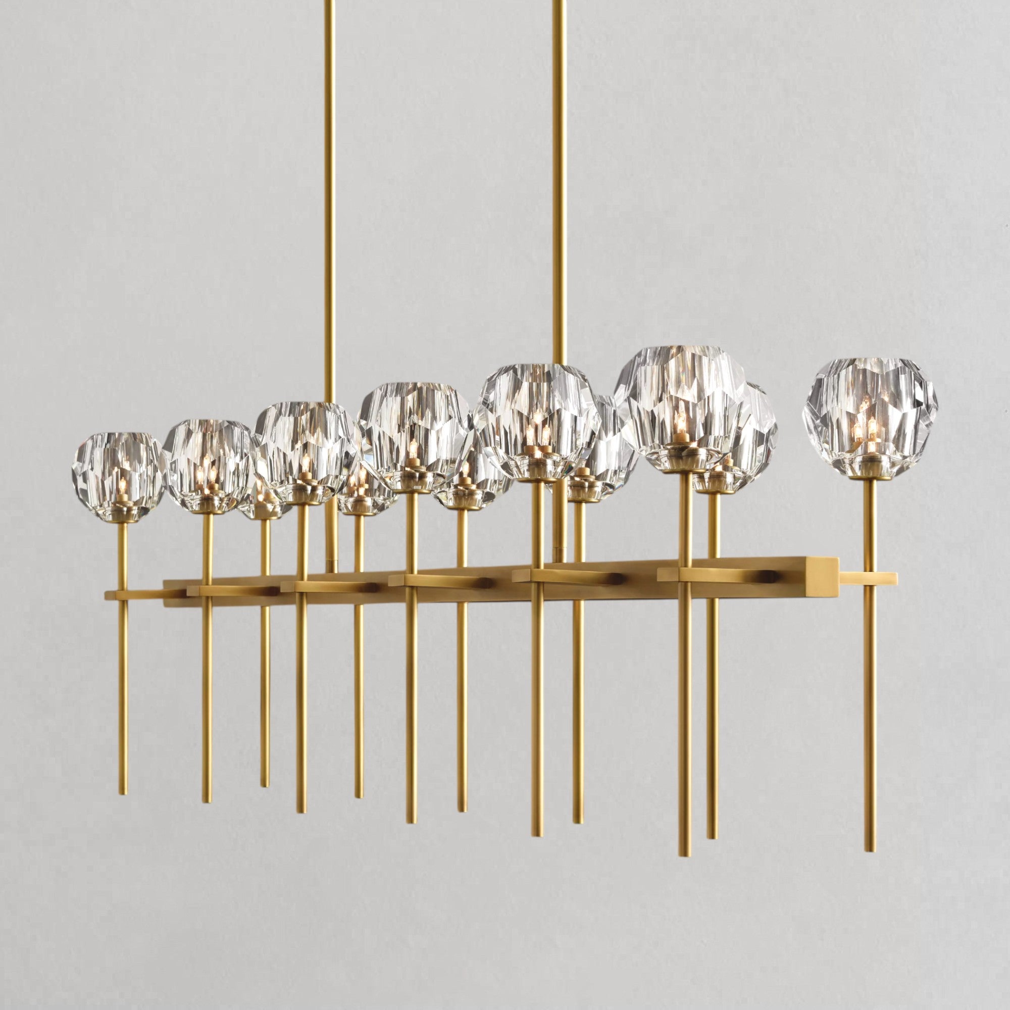 Boula Da Cristal Glass Double Linear Chandelier