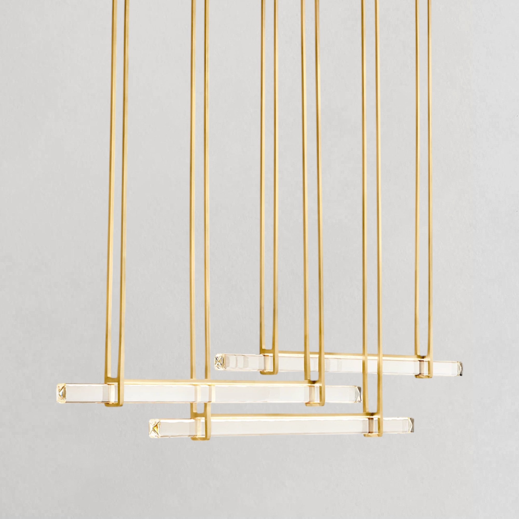 Auduben Crystal Triple Bar Linear Chandelier