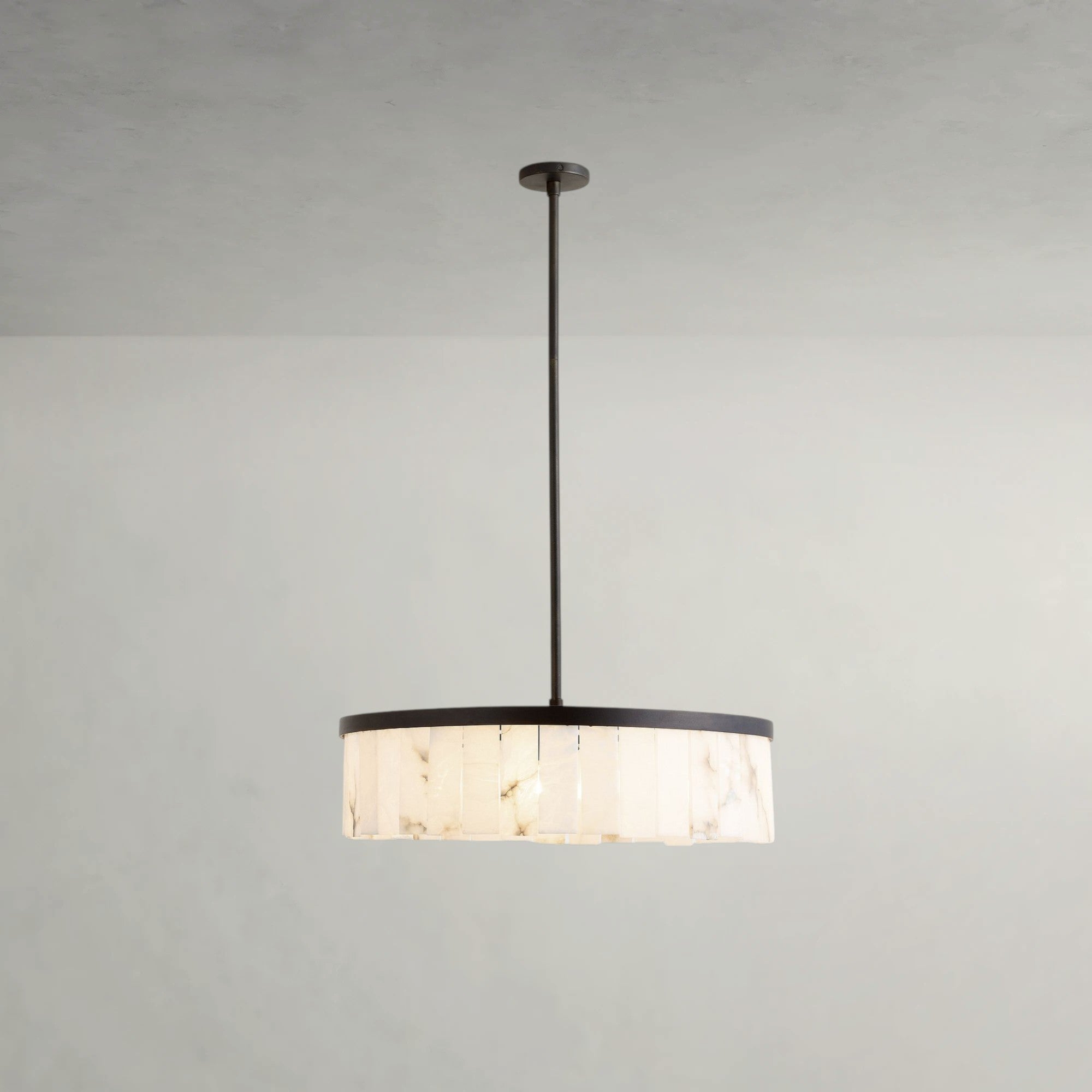 Wondham Alabaster Tile Round Chandelier