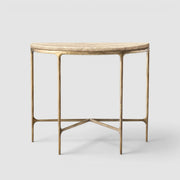 Thadius  Marble Demilune Console Table