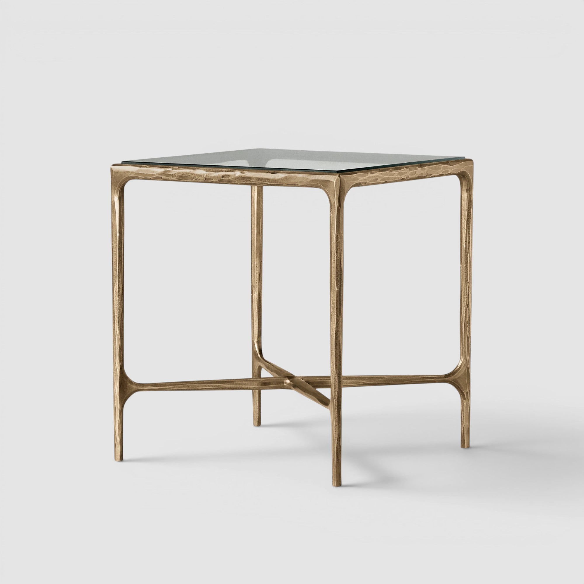 Thadius  Glass Square Side Table