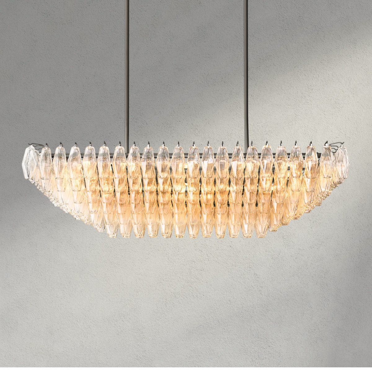 Ciyara Glass Tiered Rectangular Chandelier