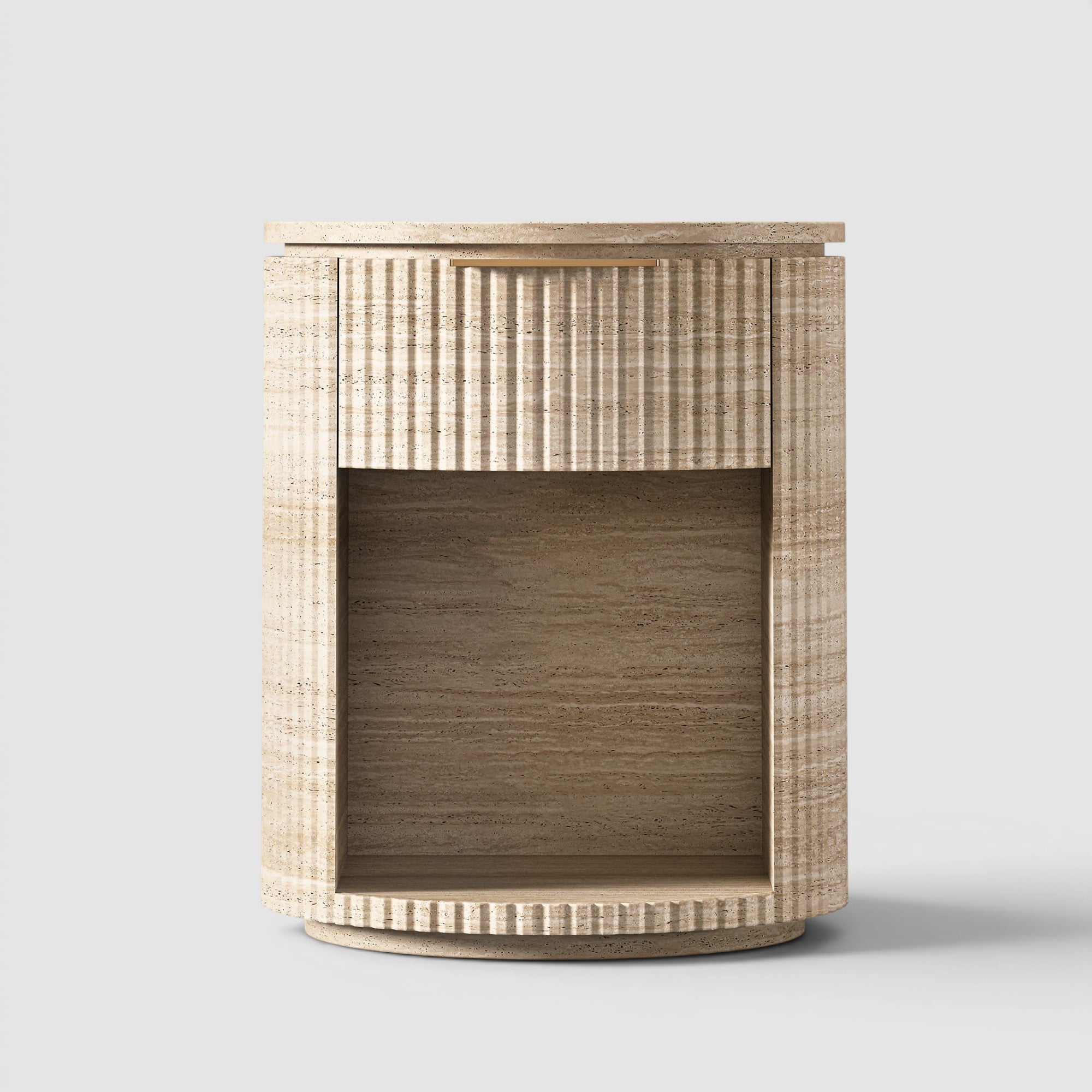 Bylen Reeded Stone Open Nightstand