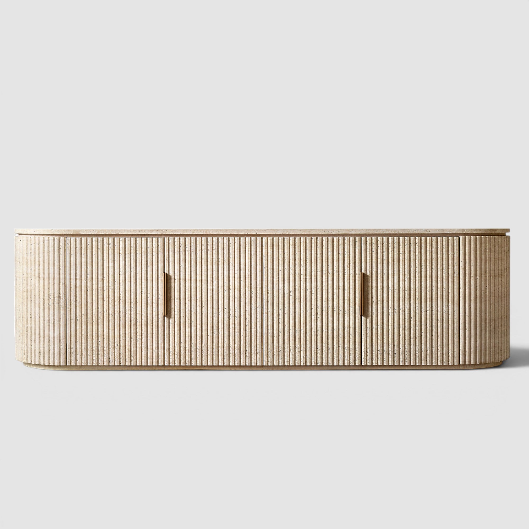 Bylen Reeded Stone Media Console