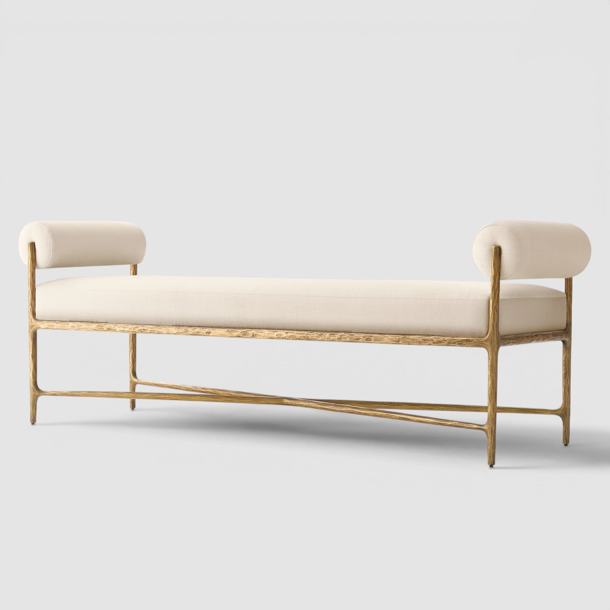 Thadius Fabric Double-Bolster End-of-Bed Bench