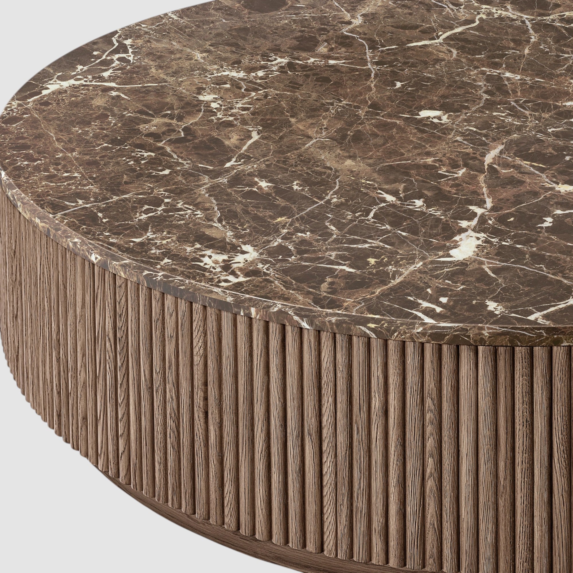 Mulhollan  Emperador Plinth Round Coffee Table