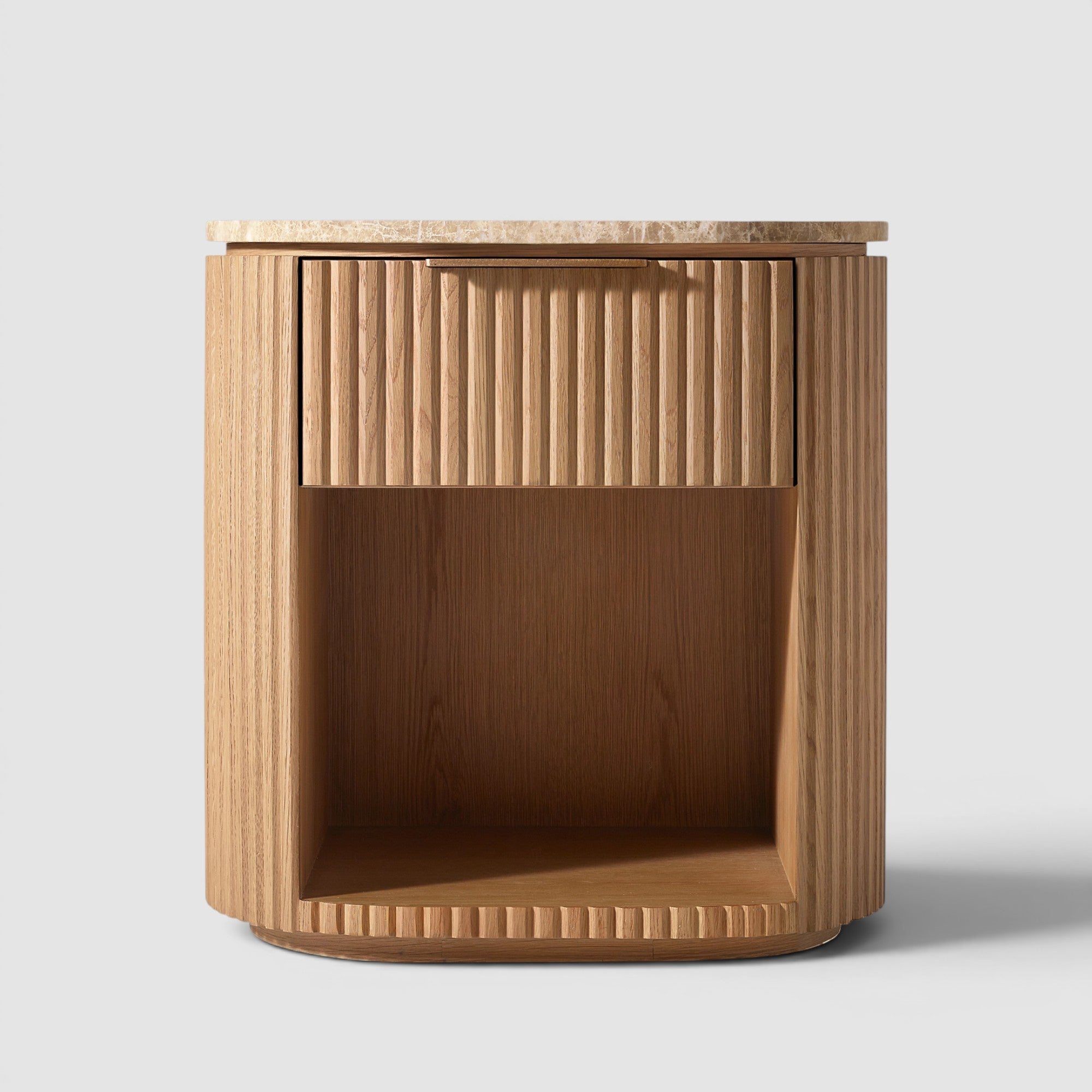 Bylen Emperador Open Bedside Table