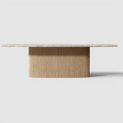 Mulhollan Emperador Pedestal Rectangular Dining Table