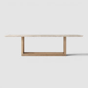 Linea Emperador Open Rectangular Dining Table
