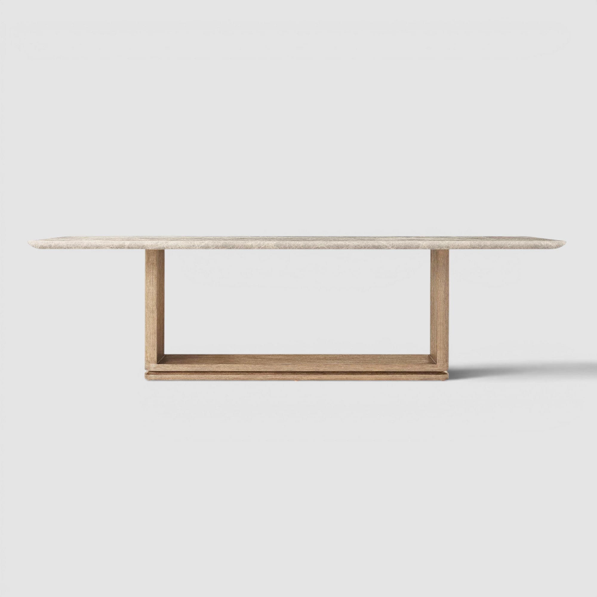 Linea Emperador Open Rectangular Dining Table