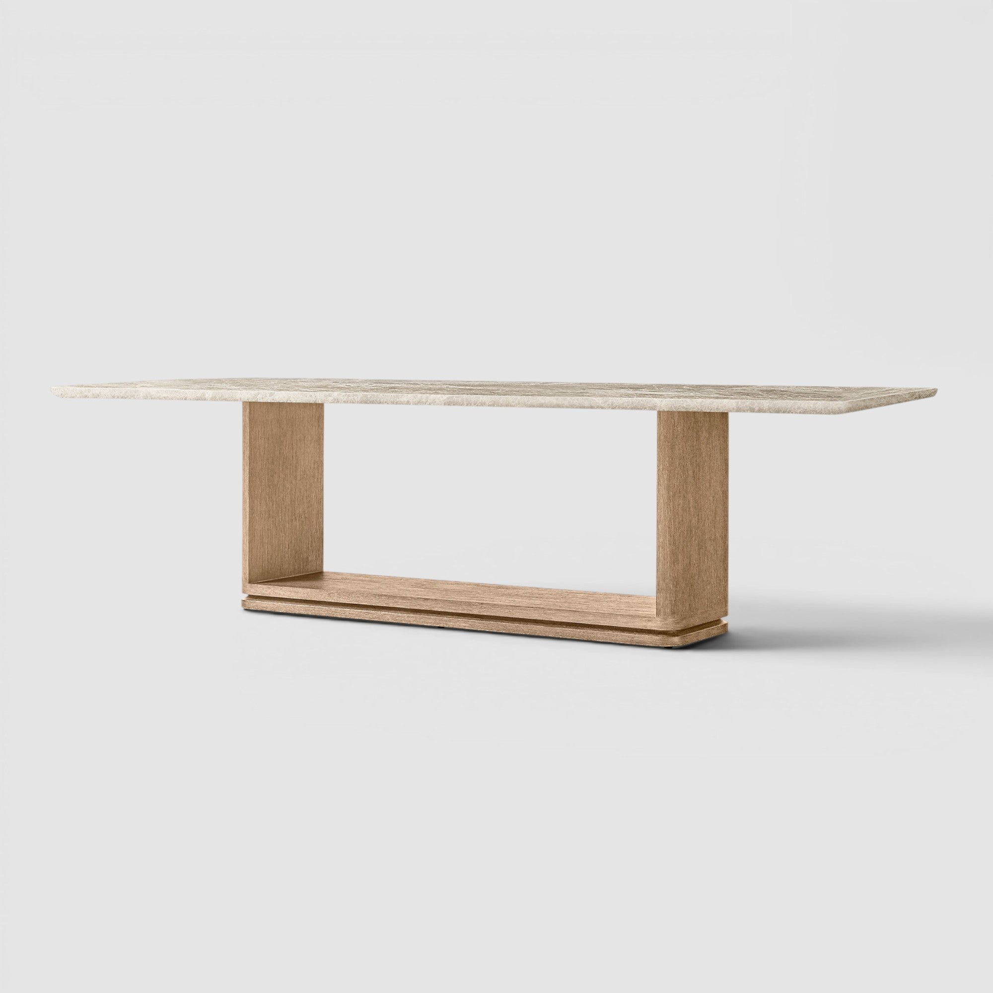 Linea Emperador Open Rectangular Dining Table